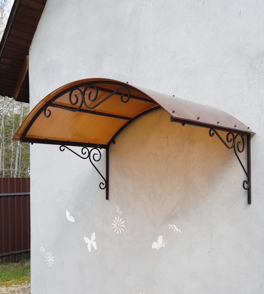 Кованый козырек Скат вперед