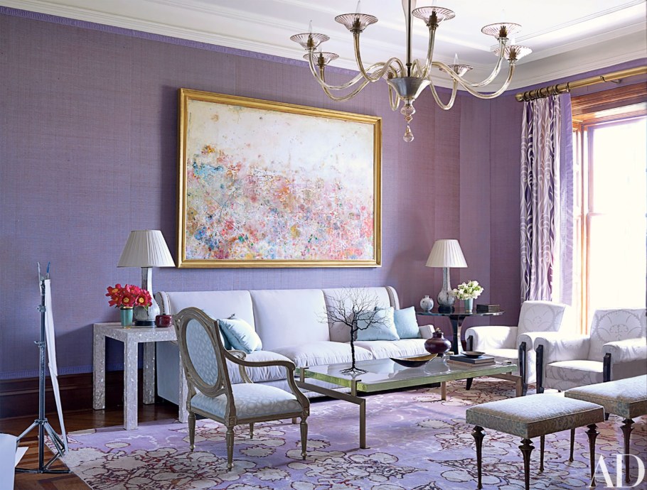Сиреневые стены в интерьере