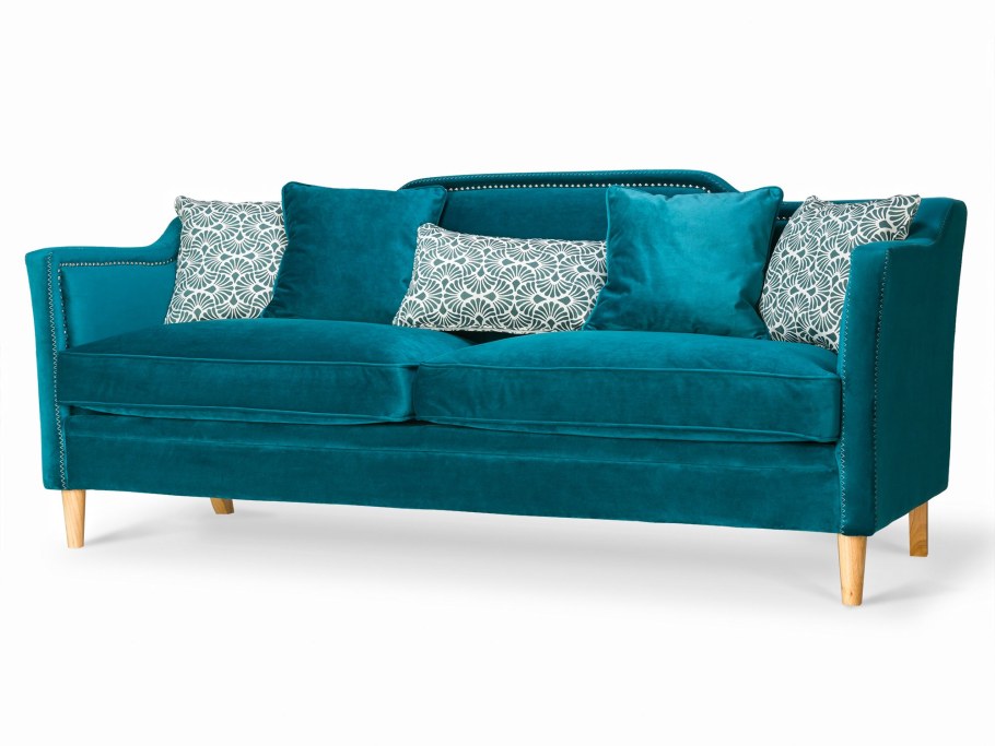 Диван на ножках бирюзовый