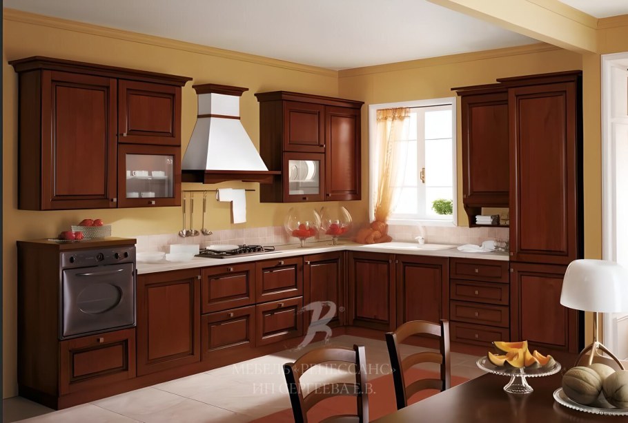 Кухонный гарнитур коричневый