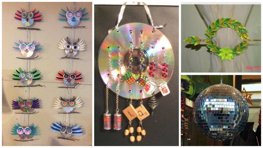 Украшение из дисков для детского сада на веранду