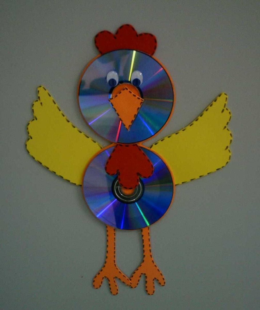 Птички из дисков для детского сада