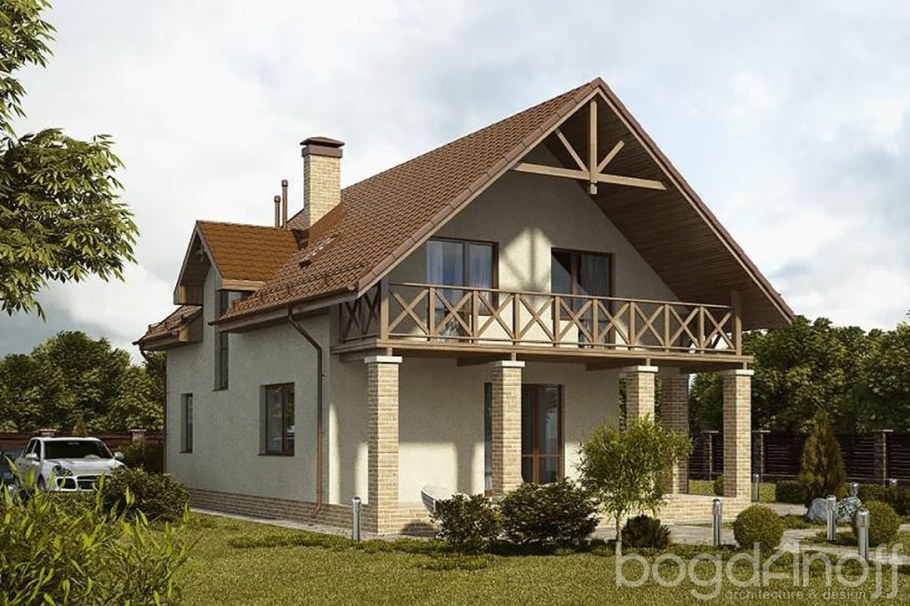 Домик с двускатной крышей