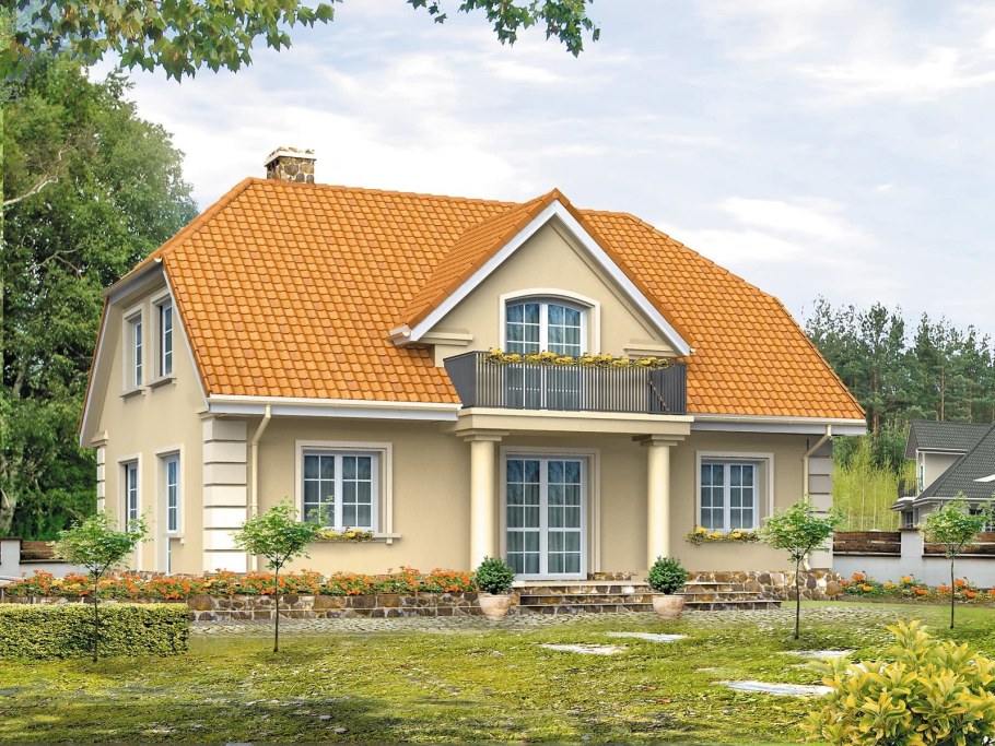 Дом мансарда полувальмовая