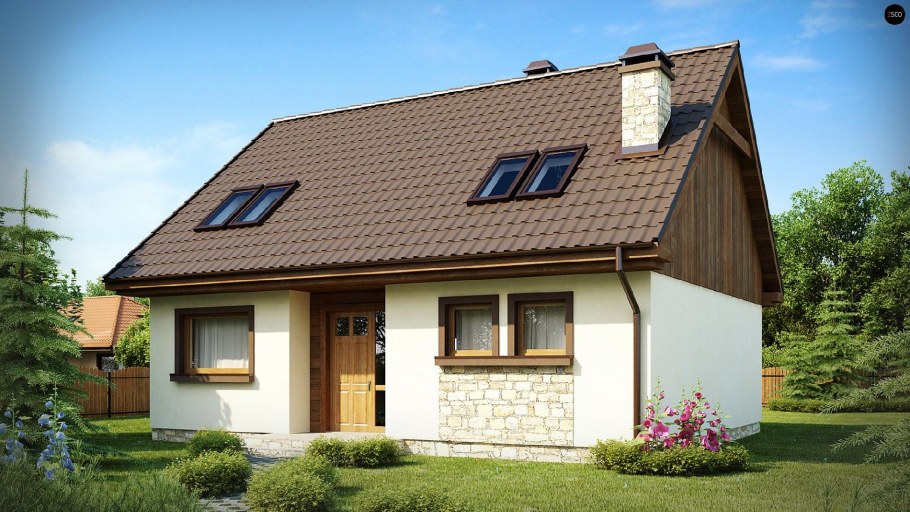 Дом с двускатной крышей