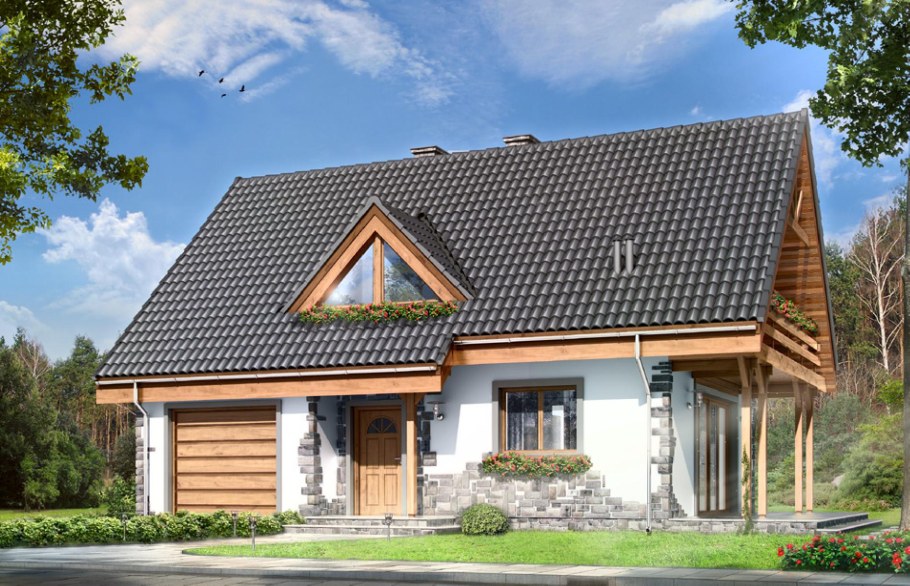 Дом с мансардной крышей