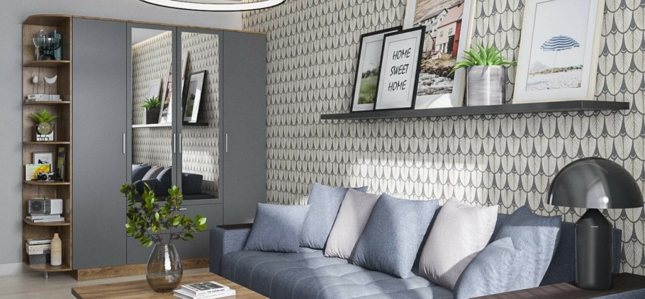 Шкаф Рим-180 крафт табачный, серый графит