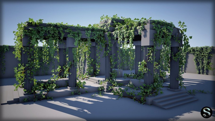 Плющ на перголе