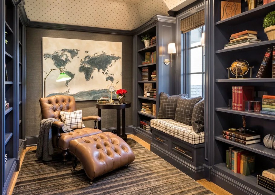 Домашняя библиотека интерьер
