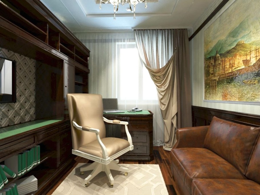 Интерьер кабинета в квартире