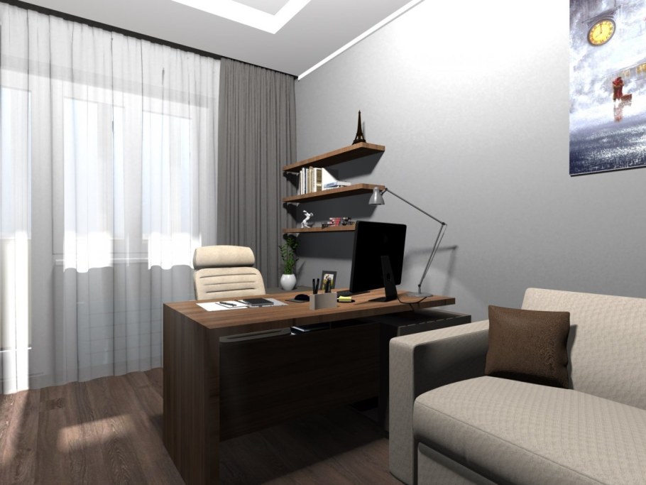 Интерьер кабинета в квартире