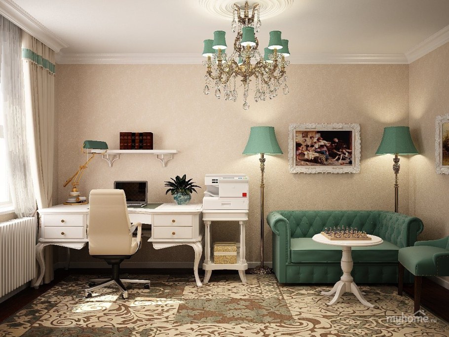 Интерьер кабинета для женщины