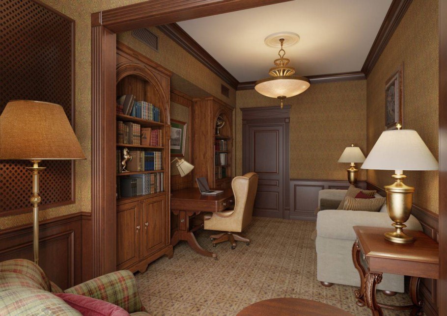 АРХРЕВЮ интерьер кабинета в классическом стиле