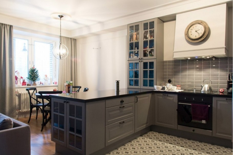 Кухня икеа серая лидинго