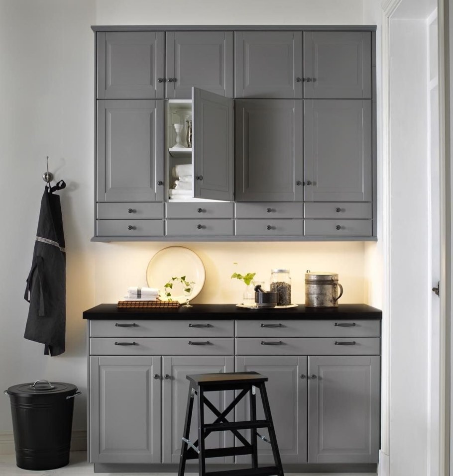 Кухни икеа метод Будбин серый