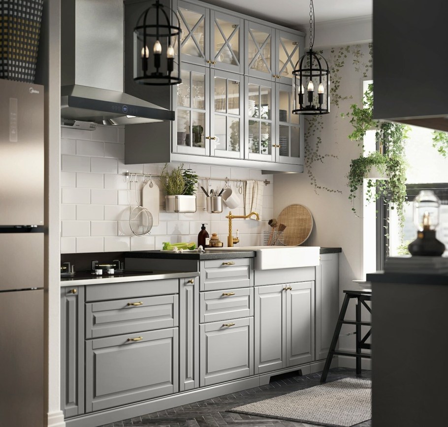 Кухня икеа Будбин серая