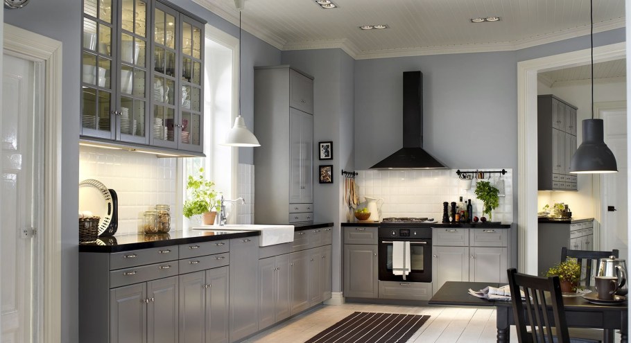 Кухня икеа серая лидинго