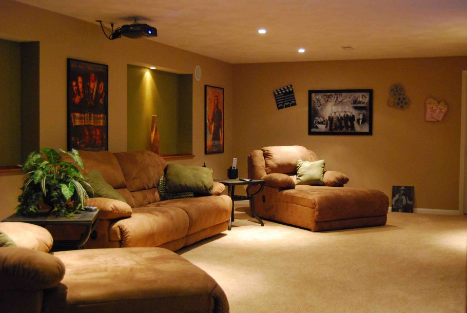 Коричневые стены в интерьере