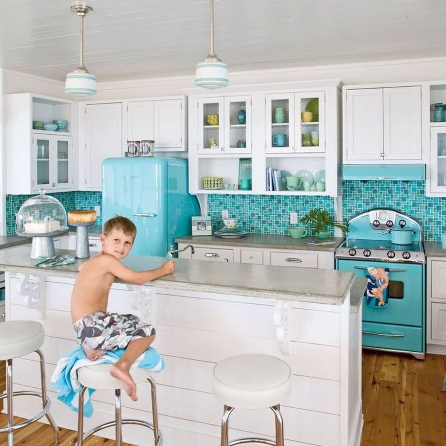 Кухня цвет бирюза