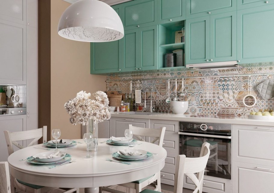 Кухня Прованс бирюза