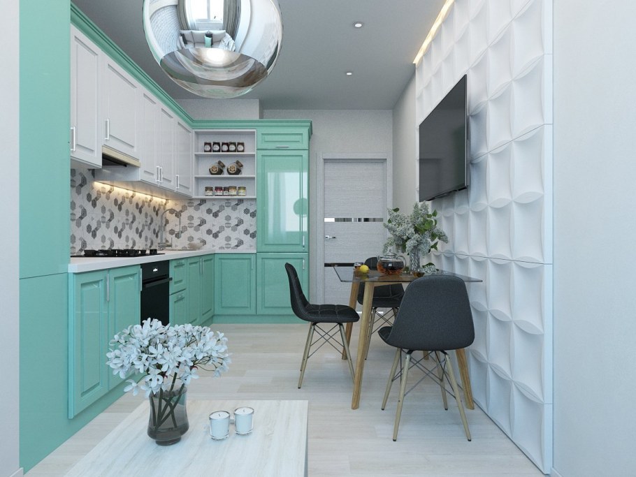 Кухня мята Тиффани