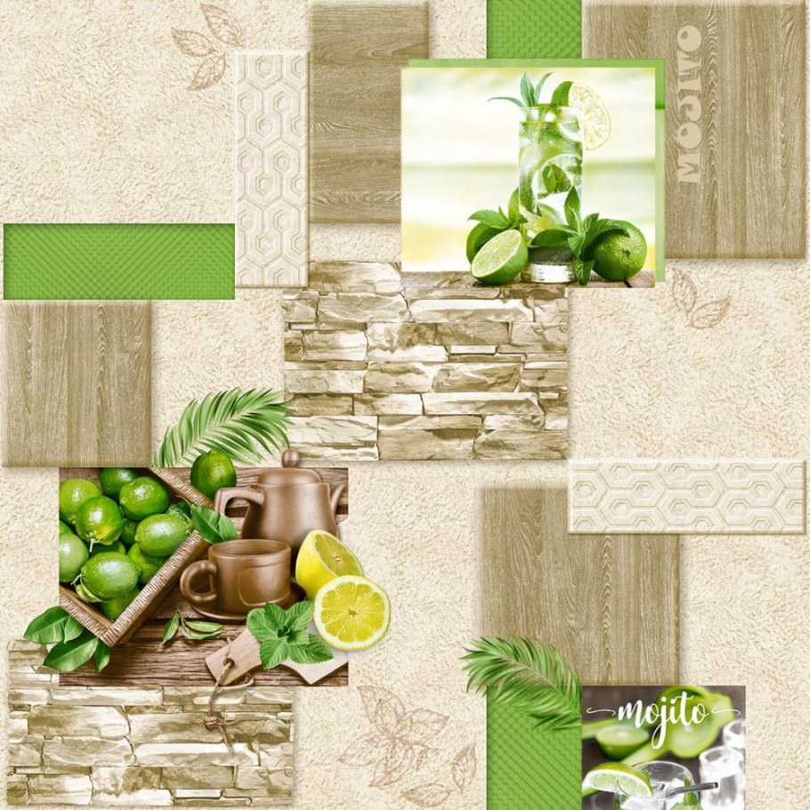 Обои бумажные моющиеся для кухни