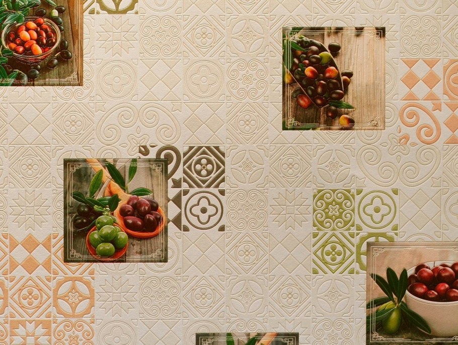 Расцветка обоев для кухни