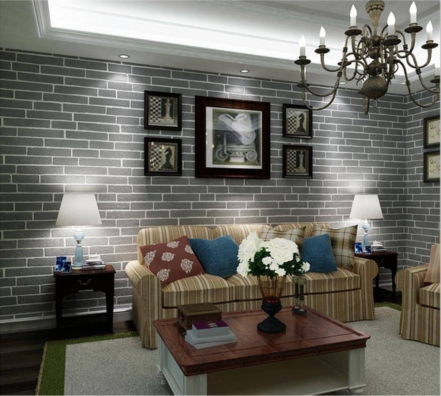 Декоративный кирпич в гостиной