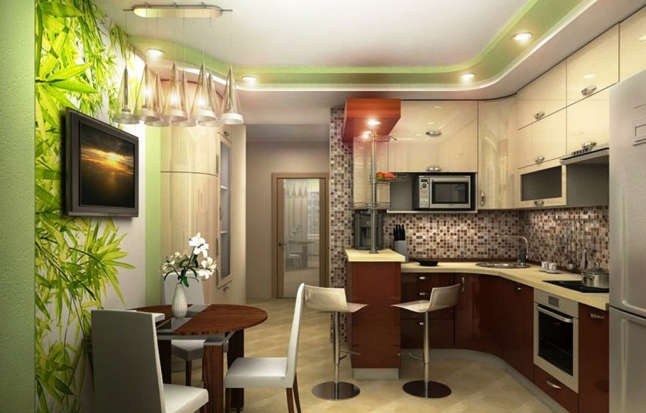 Простой интерьер кухни