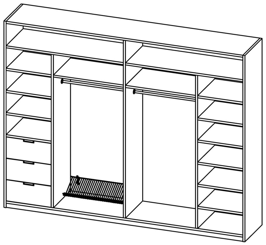 Наполнение шкафа купе шириной 2300мм
