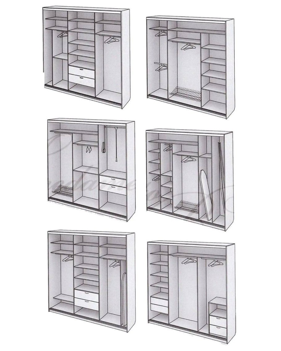 Шкаф купе четырехдверный наполнение 4200