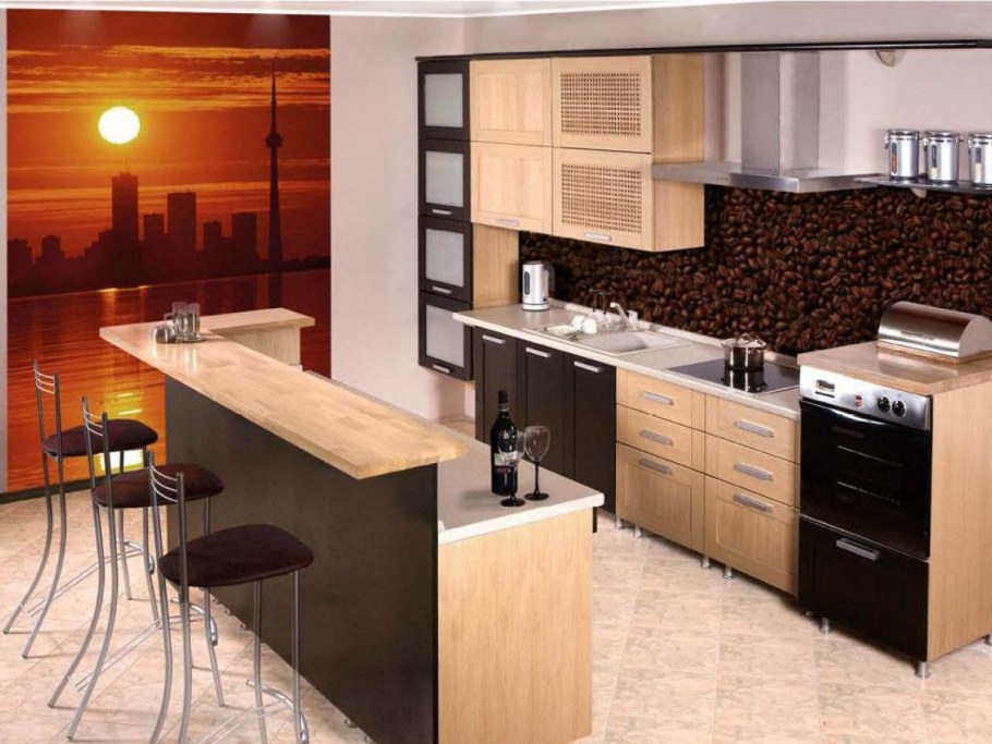 Кухня с барным стойкоц