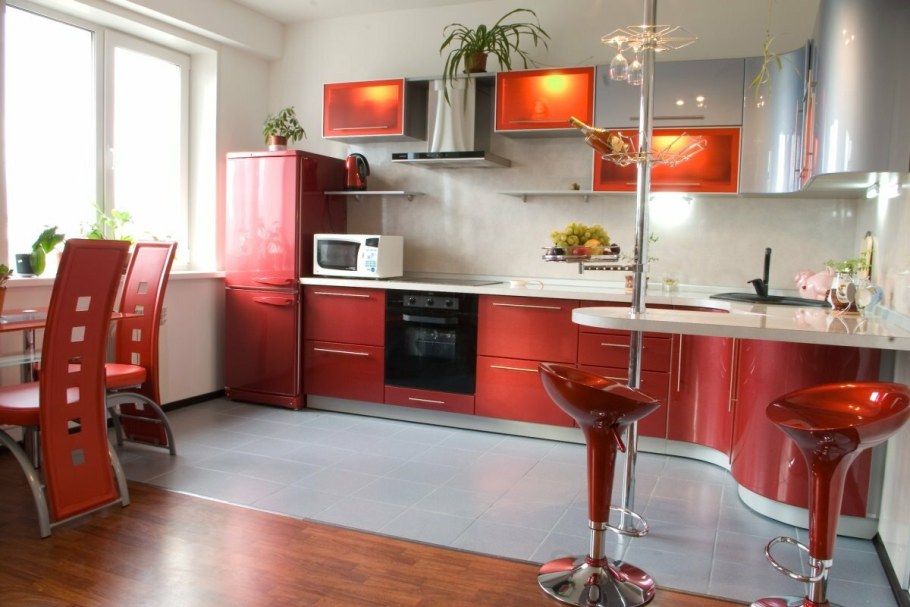 Красивые кухни с барной стойкой