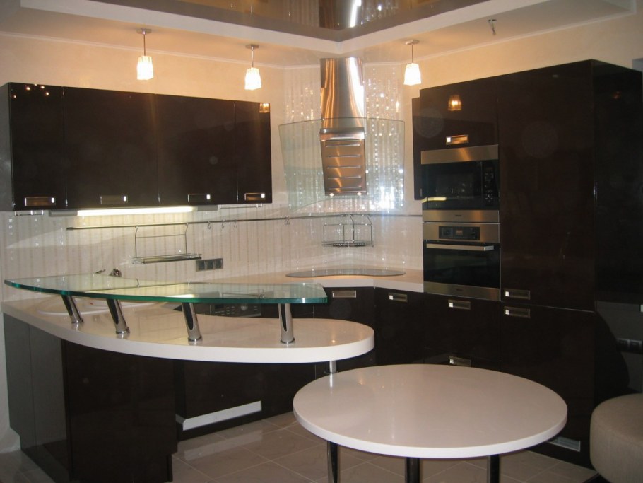 Полукруглая барная стойка для кухни