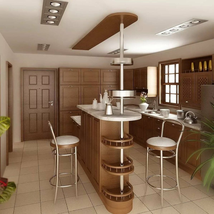Кухня с барным стойкоц
