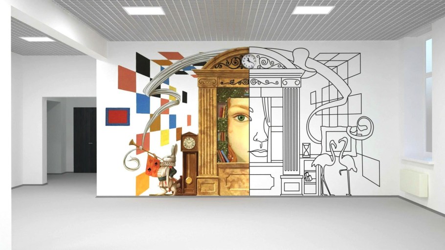 Абстрактная роспись стен