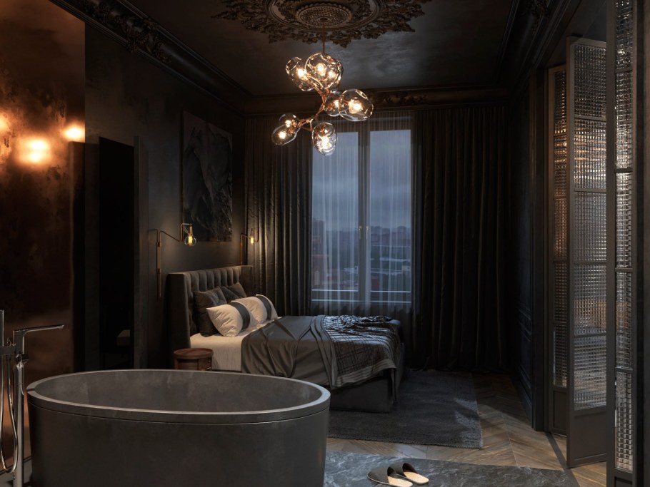 Интерьер в темных тонах