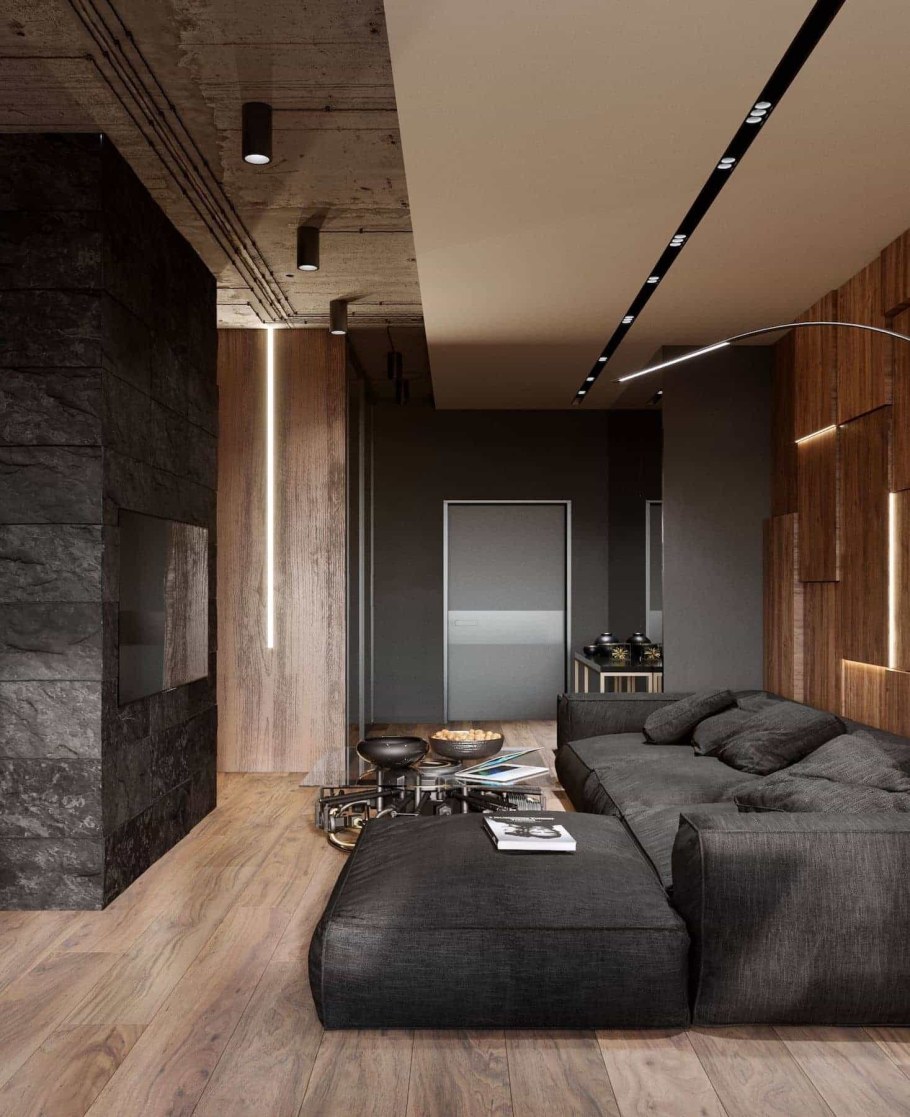 Тотал Блэк спальня Минимализм