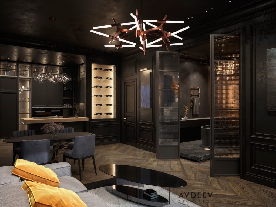 Квартира в темном стиле