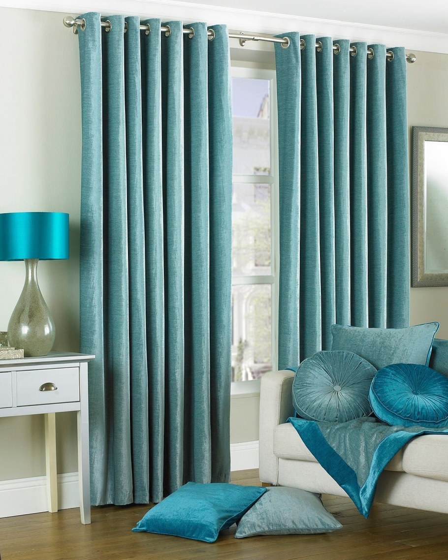 Серо бирюзовые шторы