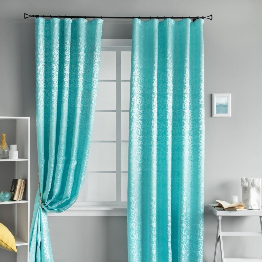 Штора бирюзового цаета
