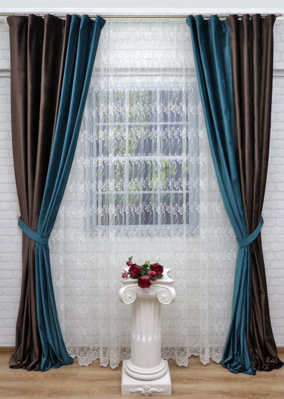 Бирюзовые шторы