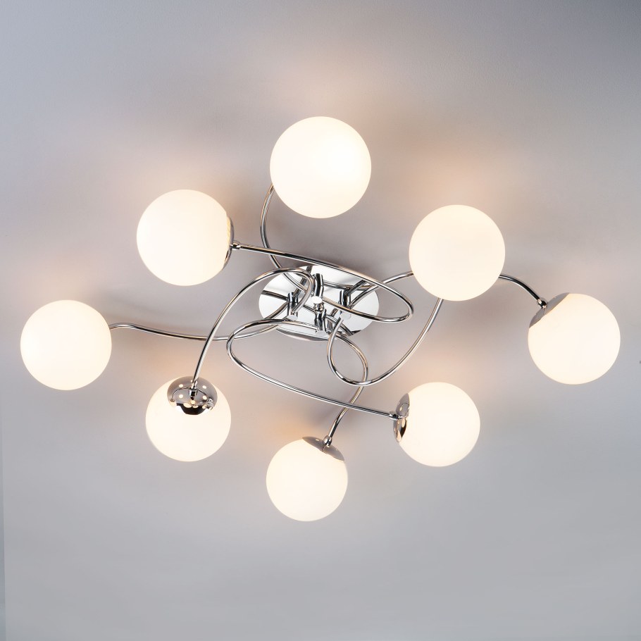 Потолочная люстра Eurosvet Trinity 80113/17 хром/белый