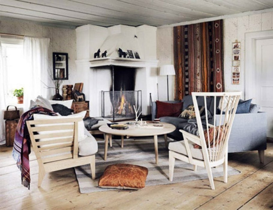 Гостиная в Сканди Кантри стиле