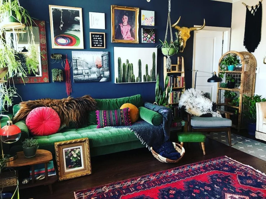 Зеленые комнаты в стиле бохо