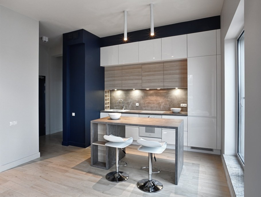 Современные двухуровневые кухни