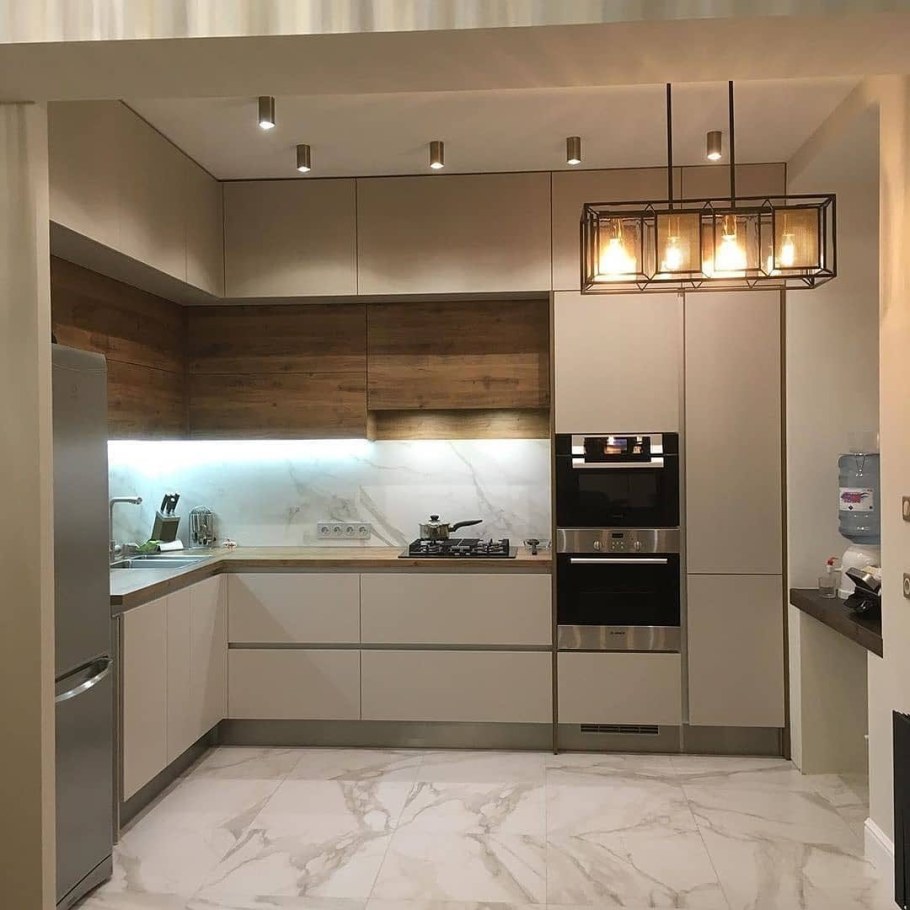 Двухуровневые шкафы на кухне