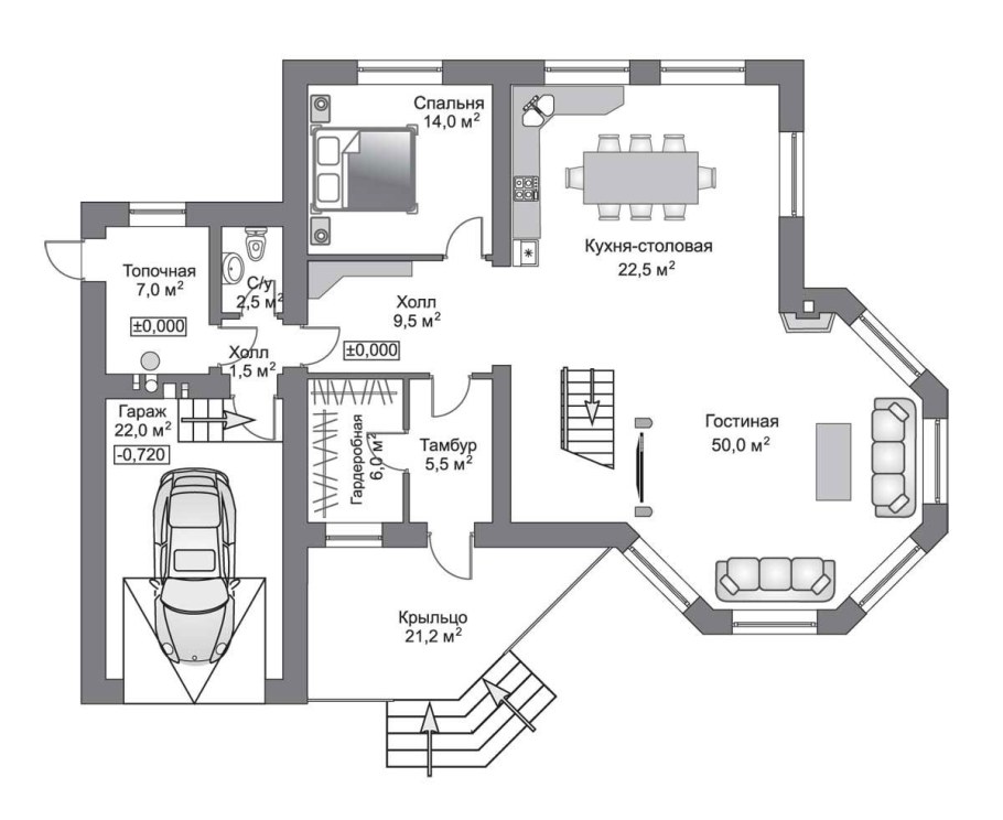 Планировка коттеджа