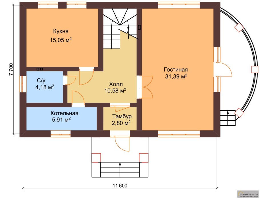 Проекты двухэтажных домов с большой кухней гостиной