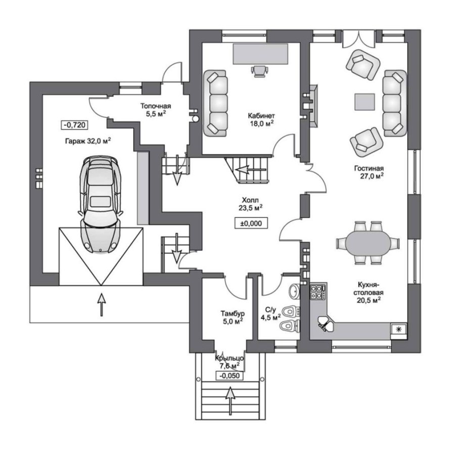 Планировка коттеджа